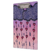 Porte-bloc Nuages mignons, coeurs et gouttes de pluie (Gauche)