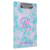 Porte-bloc Nuages mignons Monogramme rose et bleu (Swatch)