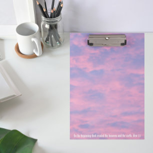 Porte-bloc Nuages roses dans le ciel Bible Verse