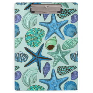 Porte-bloc Nuances des coquillages et du motif bleus