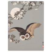 Porte-bloc Nuit Japonaise Chouette Lune Bois Coupe Flying Nig (Dos)
