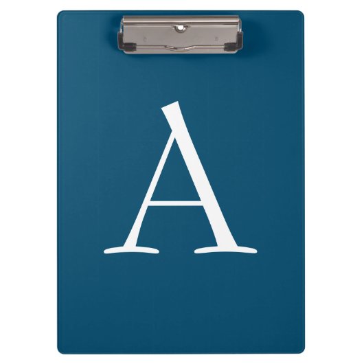 Porte-bloc Océan Bleu Plaine Élégant Monogramme moderne Initi (Devant)
