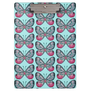 Porte-bloc Octobre Turquoise Verre Papillon Motif Design