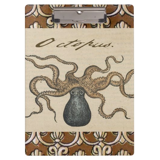 Porte-bloc Octopus Kraken Illustration Vintage (Devant)
