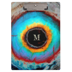 Porte-bloc Oeil cosmique éthéré Monogramme Abstrait Vibrant A
