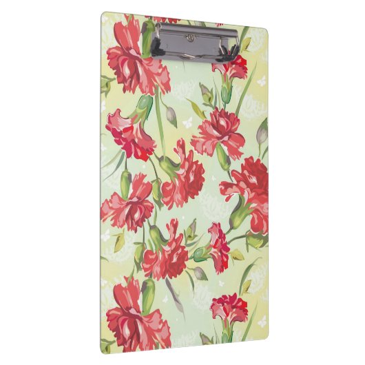 Porte-bloc Oeillets rouges sur le vert avec des papillons (Swatch)