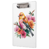 Porte-bloc Oiseau à Fleur Rose (Gauche)