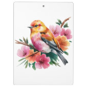 Porte-bloc Oiseau à Fleur Rose (Dos)