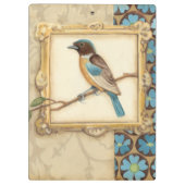 Porte-bloc Oiseau Brown et bleu sur une branche (Dos)
