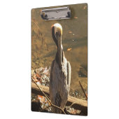 Porte-bloc Oiseau Brown et gris avec long bec (Gauche)