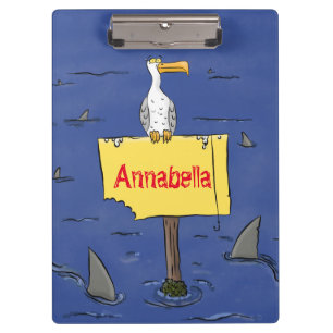 Porte-bloc Oiseau de mer amusant entouré de dessins animés de
