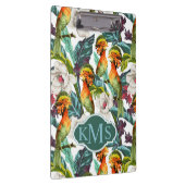 Porte-bloc Oiseau et monogramme exotique du motif de fleur | (Swatch)