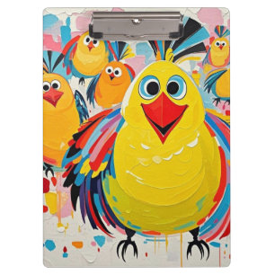 Porte-bloc Oiseaux coloré art abstrait gras géant mignon drôl