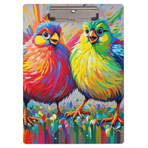 Porte-bloc Oiseaux coloré art abstrait gras géant mignon drôl