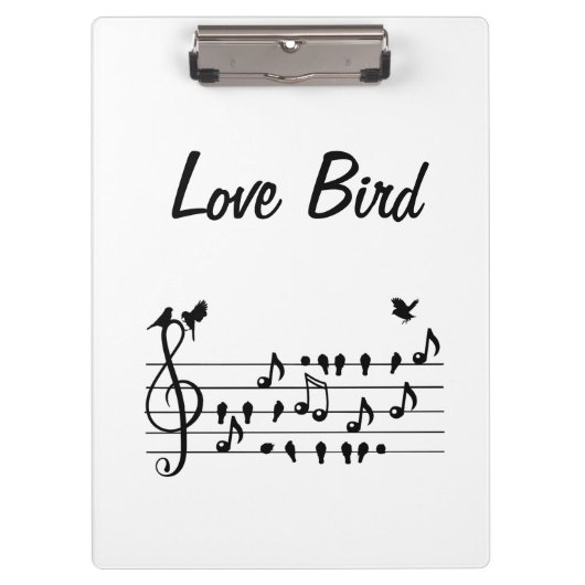 Porte-bloc Oiseaux de chanson d'amour sur la portée musicale (Devant)