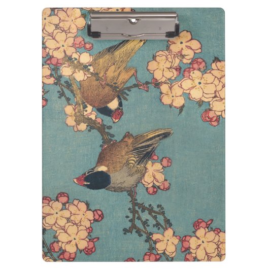 Porte-bloc Oiseaux Fleurs Hokusai Art Japonais (Devant)