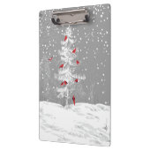 Porte-bloc Oiseaux rouges, Noël blanc (Gauche)