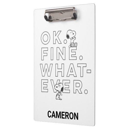 Porte-bloc "Ok. Bien. Peu importe." - Snoopy (Gauche)