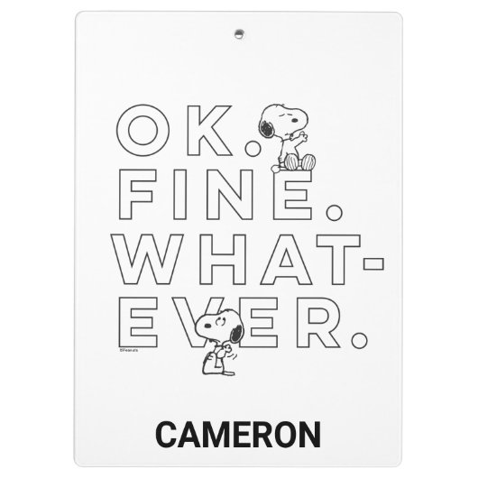 Porte-bloc "Ok. Bien. Peu importe." - Snoopy (Dos)