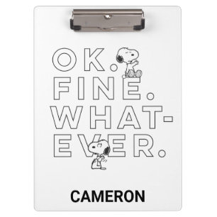 Porte-bloc "Ok. Bien. Peu importe." - Snoopy