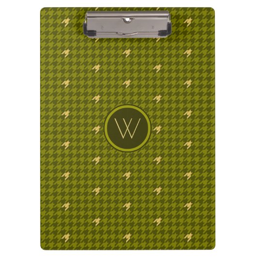Porte-bloc Olive avec Porte - bloc Houndstooth Gold Accent (Devant)