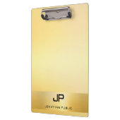 Porte-bloc Or moderne Monogramme Modèle Élégant Professionnel (Gauche)