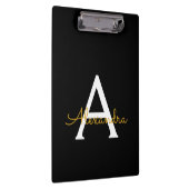 Porte-bloc Or Noir Écriture Moderne Monogramme Nom (Swatch)