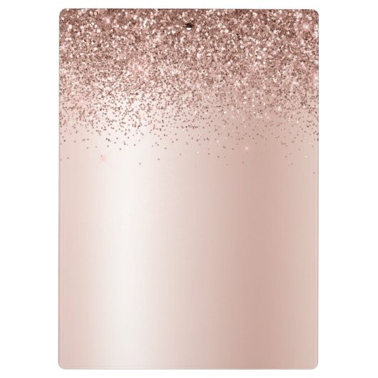 Porte-bloc Or rose gold - rose poudré paillettes métal monogr (Dos)