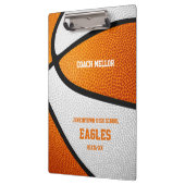 Porte-bloc orange blanc de l'équipe couleurs basketball nom d (Gauche)