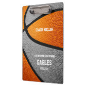 Porte-bloc orange gris de l'équipe couleurs nom de l'entraîne (Gauche)