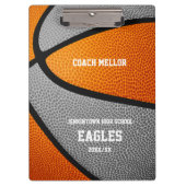 Porte-bloc orange gris de l'équipe couleurs nom de l'entraîne (Devant)