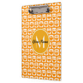 Porte-bloc Orange Owls Custom Monogramme (Gauche)