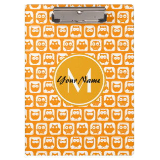 Porte-bloc Orange Owls Custom Monogramme