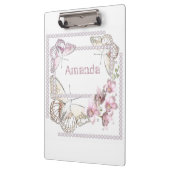 Porte-bloc Orchidée rose, strass, papillon, délicat (Gauche)