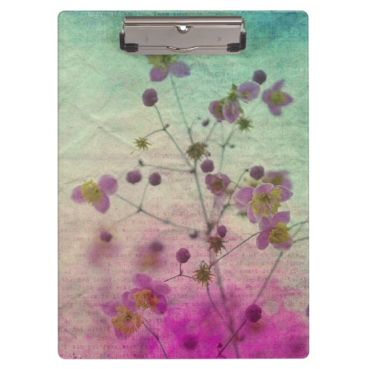 Porte-bloc Orchidée turquoise et violet écriture de script de (Devant)