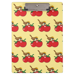 Porte-bloc Organic lover Sparrow Eating Red Tomato