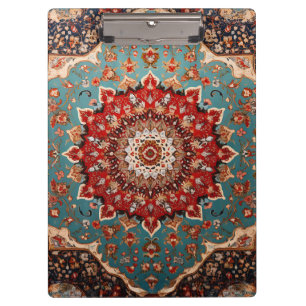 Porte-bloc Oriental Retro Motif Perse Rouge Crème Bleu