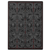 Porte-bloc Ornement Goth Grey avec crâne (Dos)