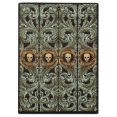 Porte-bloc Ornement Vert Goth Sage Avec Crâne (Dos)