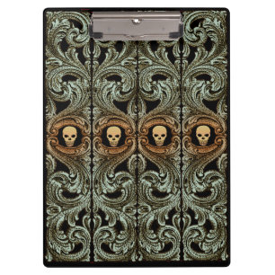 Porte-bloc Ornement Vert Goth Sage Avec Crâne