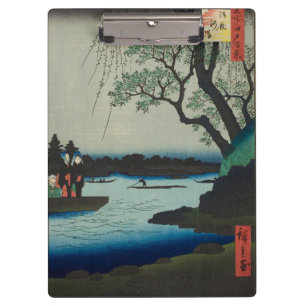 Porte-bloc Oumaygashi - Scène Vintage de la rivière Edo au Ja