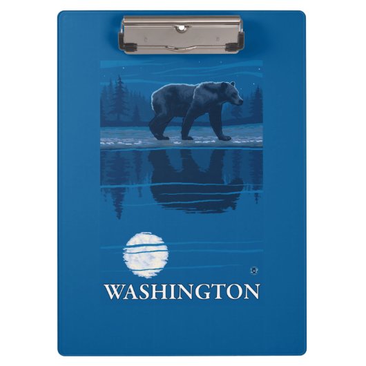 Porte-bloc Ours dans le clair de lune - Washington (Devant)
