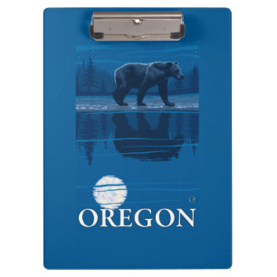 Porte-bloc Ours en affiche de Vintage voyage de clair de lune