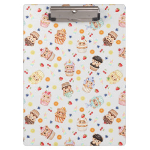 Porte-bloc Ours en Cupcake Mignon et Motif Sans Couture de Fr