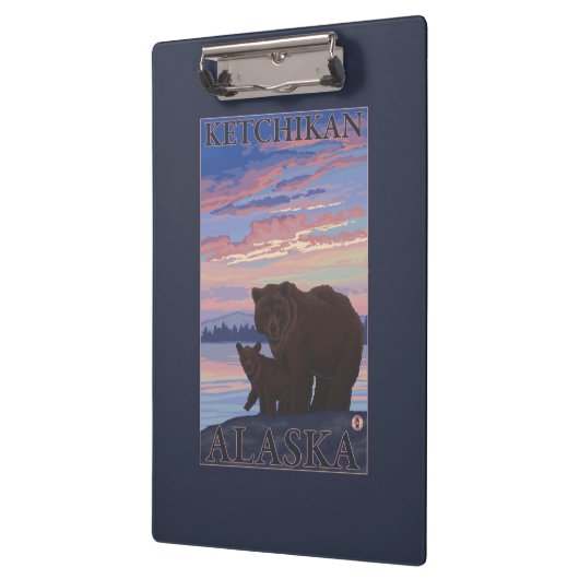 Porte-bloc Ours et CUB - Ketchikan, Alaska (Gauche)