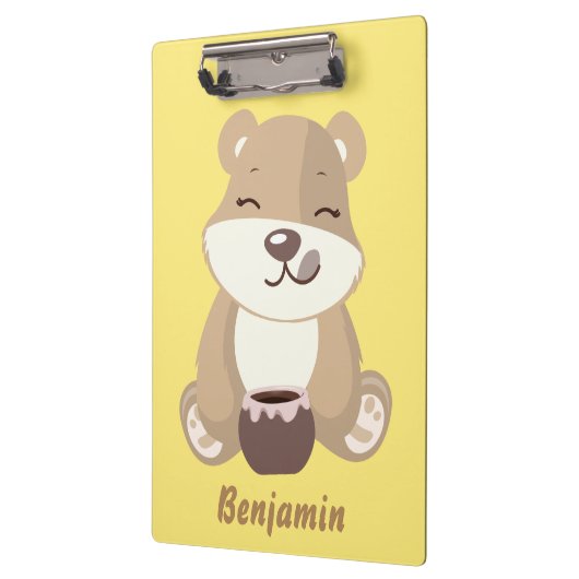 Porte-bloc Ours manger du miel (Gauche)