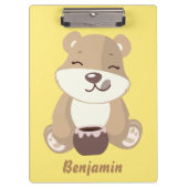 Porte-bloc Ours manger du miel (Devant)