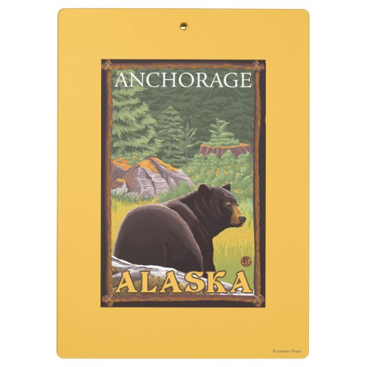 Porte-bloc Ours noir dans la forêt - Anchorage, Alaska (Dos)
