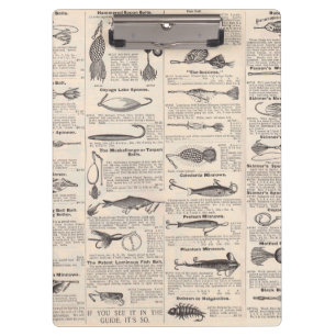 Porte-bloc Page de catalogue de leurres de pêche antiques en
