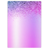 Porte-bloc Pailleté de monogramme violet scintillant écriture (Dos)